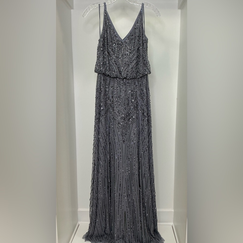 Elegant Gray Evening Gown - Picture 2 of 5